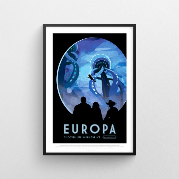 Plakat NASA - Europa księżyc Jowisza